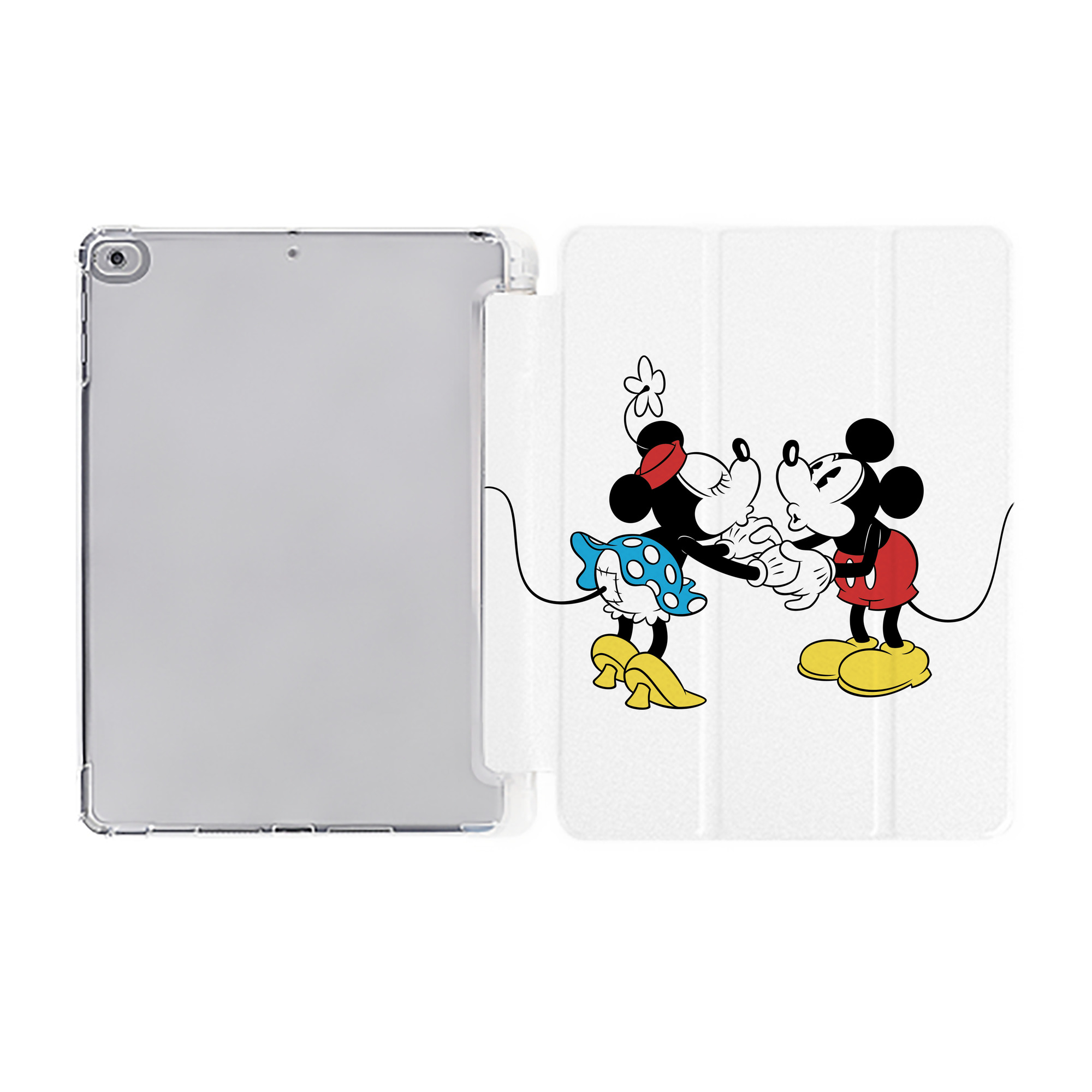 （画像用） ミッキーマウス Mickey Mouse IPad ケース ペン収納付き 三つ折りスタンド PUレザー×シリコン 対応機種9.5/10.5/10.9インチ